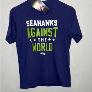 NWT New Seattle Seahawks NFL Football Short Sleeved Shirt Size M (10-12)
